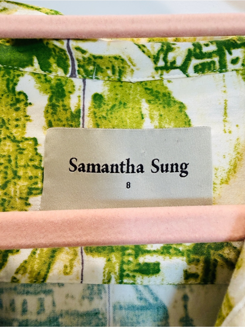 Samantha Sung Green and White Audrey Toile Midi Dress - Picture 3 of 3